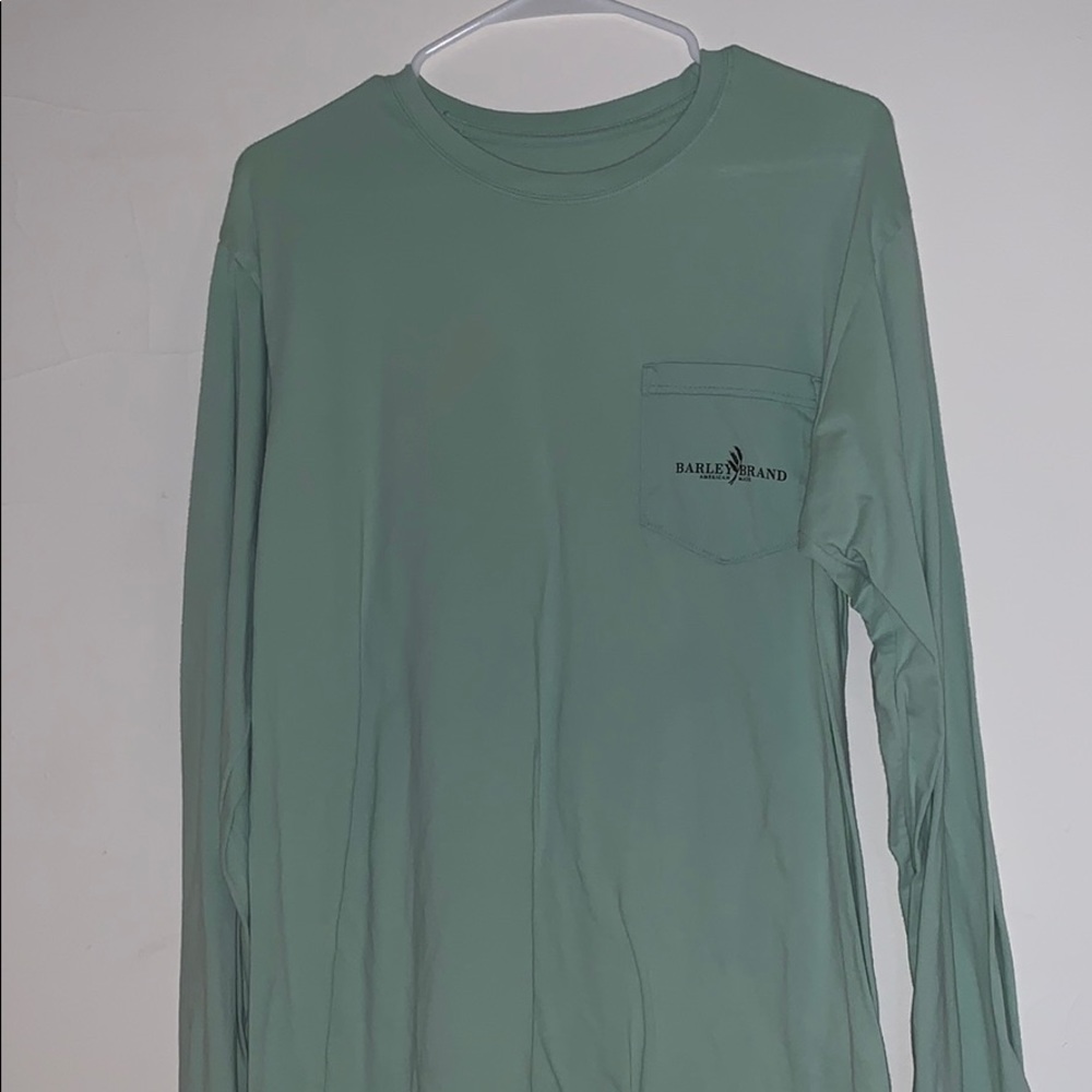 Barley Brand Lime Longsleeve pocket tshirt